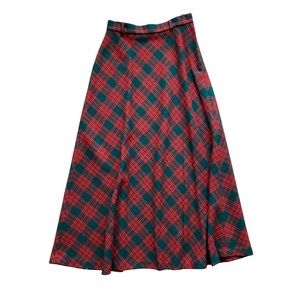 Plaid wool maxi skirt
